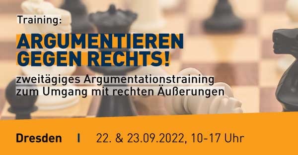 Banner Training: Argumentieren gegen rechts!" 22. und 23.9.2022